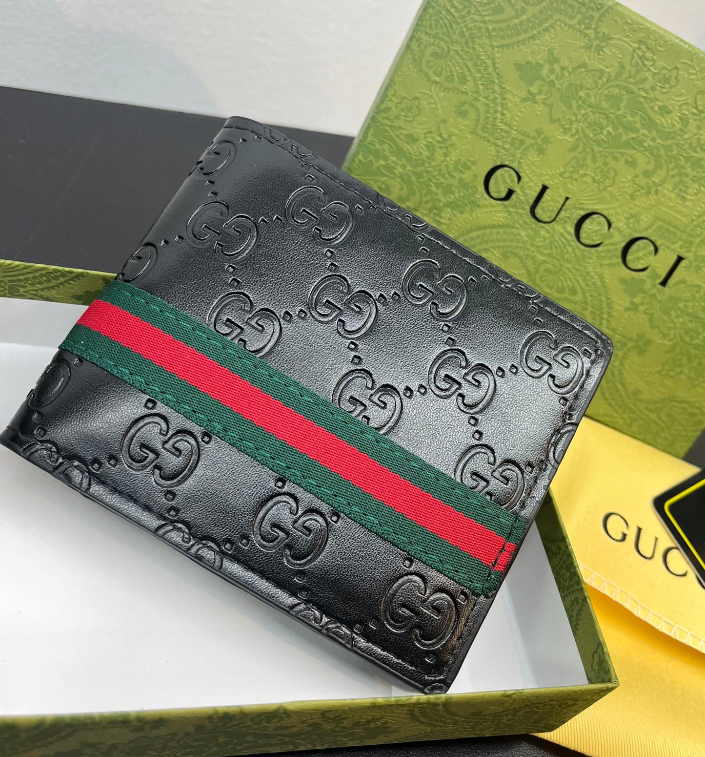 Billetera Gucci Rayas Verde/Rojo 1:1